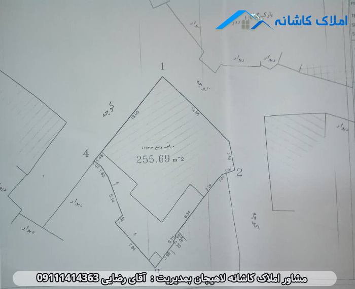 زمین با متراژ 227 متر در خیابان فیاض لاهیجان